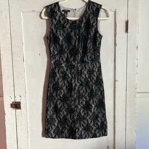 Alfani Black Floral Lace Mini Dress